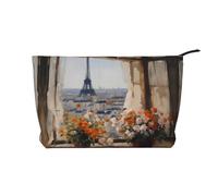 XZDCAL Beautiful Pylons in the Distance Trousse de maquillage en velours côtelé avec doublure robuste pour voyage et usage quotidien, noir, taille unique, Noir , Taille unique