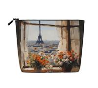 XZDCAL Beautiful Pylons in the Distance Trousse de maquillage simple couche aspect lin avec fermeture éclair pour répondre à vos besoins quotidiens ou de voyage, noir, taille unique, Noir , Taille