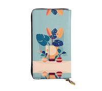 XZDCAL Blue Orange Turtleback Portefeuille en cuir de bambou tendance pour filles et femmes avec plusieurs compartiments, noir, taille unique, Noir , Taille unique