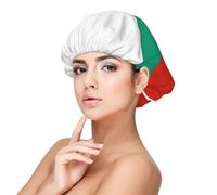 XZDCAL Bonnet de nuit en satin avec drapeau bulgare pour adulte - Doux pour la protection des cheveux et le coiffage - Noir, noir, taille unique