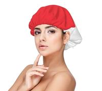 XZDCAL Bonnet de nuit en satin avec drapeau indonésien pour adultes, doux, protection des cheveux et coiffure, noir, taille unique