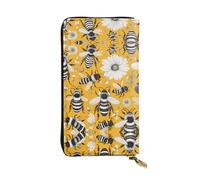 XZDCAL Cartoon Bee Portefeuille long en cuir tendance pour filles et femmes avec plusieurs compartiments, noir, taille unique, Noir , Taille unique