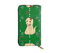 XZDCAL Cartoon Dog on Grass Fashion Portefeuille en cuir pour filles et femmes avec plusieurs compartiments, noir, taille unique, Noir , Taille unique