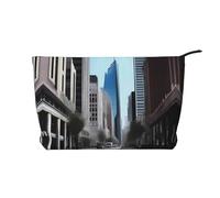 XZDCAL City Street Trousse de maquillage en velours côtelé avec doublure robuste pour voyage et usage quotidien, noir, taille unique, Noir , Taille unique