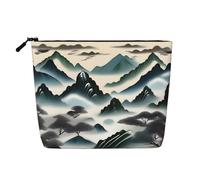 XZDCAL Clouds and Mountains Trousse de maquillage monocouche aspect lin avec fermeture éclair pour répondre à vos besoins quotidiens ou de voyage, noir, taille unique, Noir , Taille unique