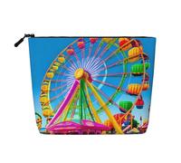 XZDCAL Corlorful Park Trousse de maquillage simple couche aspect lin avec fermeture éclair pour répondre à vos besoins quotidiens ou de voyage, noir, taille unique, Noir , Taille unique