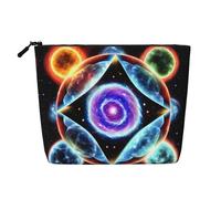 XZDCAL Cosmic Stars Trousse de maquillage monocouche aspect lin avec fermeture éclair pour répondre à vos besoins quotidiens ou de voyage, noir, taille unique, Noir , Taille unique