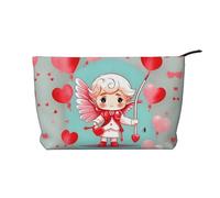 XZDCAL Cute loving boy Trousse de maquillage en velours côtelé avec doublure robuste pour voyage et usage quotidien, noir, taille unique, Noir , Taille unique