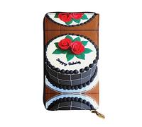 XZDCAL Delicious cakes Portefeuille long en cuir pour filles et femmes avec plusieurs compartiments, noir, taille unique, Noir , Taille unique