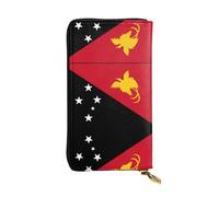 XZDCAL Drapeau de la Papouasie-Nouvelle-Guinée Portefeuille en Cuir Longue Pochette Mode pour Filles et Femmes avec Plusieurs Compartiments Noir Taille Unique, Noir , Taille unique
