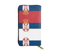 XZDCAL Drapeau de la Serbie Portefeuille en Cuir Longue Pochette Mode pour Filles et Femmes avec Plusieurs Compartiments Noir Taille Unique, Noir , Taille unique