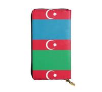 XZDCAL Drapeau de l'Azerbaïdjan Portefeuille en cuir à la mode pour filles et femmes avec plusieurs compartiments, noir, taille unique, Noir , Taille unique