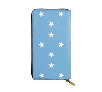 XZDCAL Drapeau de Micronésie Portefeuille en Cuir Longue Pochette Mode pour Filles et Femmes avec Plusieurs Compartiments Noir Taille Unique, Noir , Taille unique