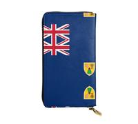 XZDCAL Drapeau des îles Turques et Caïques Mode Portefeuille Long Pochette en Cuir pour Fille et Femme avec Plusieurs Compartiments Noir Taille Unique, Noir , Taille unique