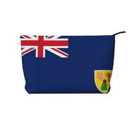 XZDCAL Drapeau des îles Turques et Caïques Trousse de maquillage en velours côtelé avec doublure robuste pour voyage et usage quotidien, noir, taille unique, Noir , Taille unique