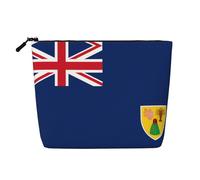 XZDCAL Drapeau des îles Turques et Caïques Trousse de maquillage monocouche aspect lin avec fermeture éclair pour vos besoins quotidiens ou de voyage, noir, taille unique, Noir , Taille unique
