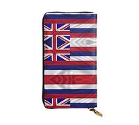XZDCAL Drapeau d'Hawaï Portefeuille Américain Mode Longue Pochette en Cuir pour Filles et Femmes avec Plusieurs Compartiments Noir Taille Unique, Noir , Taille unique