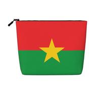 XZDCAL Drapeau du Burkina Faso Trousse de maquillage monocouche aspect lin avec fermeture éclair pour répondre à vos besoins quotidiens ou de voyage, noir, taille unique, Noir , Taille unique