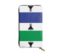 XZDCAL Drapeau du Lesotho Portefeuille en cuir à la mode pour filles et femmes avec plusieurs compartiments, noir, taille unique, Noir , Taille unique