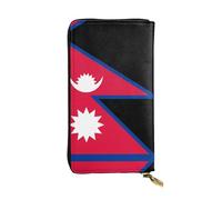 XZDCAL Drapeau du Népal Portefeuille en Cuir Longue Pochette pour Filles et Femmes avec Plusieurs Compartiments Noir Taille Unique, Noir , Taille unique