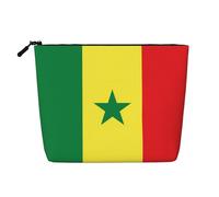 XZDCAL Drapeau du Sénégal Trousse de maquillage simple couche aspect lin avec fermeture éclair pour vos besoins quotidiens ou de voyage Noir Taille unique, Noir , Taille unique