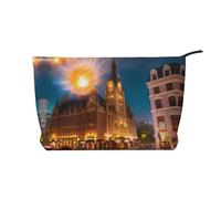 XZDCAL Fiery Red Street Trousse de maquillage en velours côtelé avec doublure robuste pour voyage et usage quotidien, noir, taille unique, Noir , Taille unique