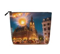XZDCAL Fiery Red Street Trousse de maquillage monocouche aspect lin avec fermeture éclair pour répondre à vos besoins quotidiens ou de voyage, noir, taille unique, Noir , Taille unique
