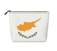 XZDCAL Flag of Cyprus Trousse de maquillage simple couche aspect lin avec fermeture éclair pour vos besoins quotidiens ou de voyage Noir Taille unique, Noir , Taille unique