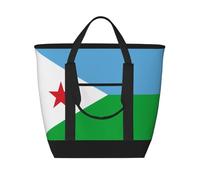 XZDCAL Flag of Djibouti Sac fourre-tout isotherme de grande capacité pour femme, courses, déjeuner et pique-nique, noir, taille unique, Noir , Taille unique