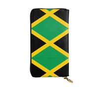 XZDCAL Flag of Jamaica Portefeuille long en cuir tendance pour filles et femmes avec plusieurs compartiments, noir, taille unique, Noir , Taille unique