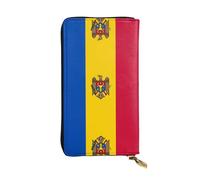 XZDCAL Flag of Moldova Portefeuille long en cuir tendance pour fille et femme avec plusieurs compartiments Noir Taille unique, Noir , Taille unique