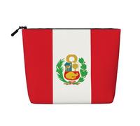 XZDCAL Flag of Peru Trousse de maquillage simple couche aspect lin avec fermeture éclair pour vos besoins quotidiens ou de voyage Noir Taille unique, Noir , Taille unique