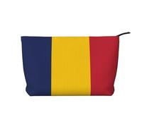 XZDCAL Flag of Tchad Trousse de maquillage en velours côtelé avec doublure robuste pour voyage et usage quotidien, noir, taille unique, Noir , Taille unique