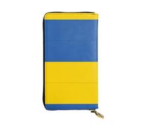 XZDCAL Flag of Ukraine Portefeuille long en cuir tendance pour filles et femmes avec plusieurs compartiments, noir, taille unique, Noir , Taille unique