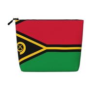 XZDCAL Flag of Vanuatu Trousse de maquillage simple couche aspect lin avec fermeture éclair pour vos besoins quotidiens ou de voyage Noir Taille unique, Noir , Taille unique