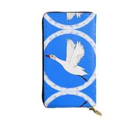 XZDCAL Flying White Goose Portefeuille long en cuir tendance pour filles et femmes avec plusieurs compartiments, noir, taille unique, Noir , Taille unique