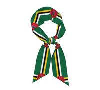 XZDCAL Foulard long en soie pour accessoires de mode et style du Commonwealth de la Dominique, noir, taille unique