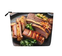 XZDCAL Golden Roast Trousse de maquillage monocouche aspect lin avec fermeture éclair pour répondre à vos besoins quotidiens ou de voyage, noir, taille unique, Noir , Taille unique