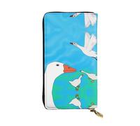XZDCAL Happy White Goose Portefeuille long en cuir pour fille et femme avec plusieurs compartiments Noir Taille unique, Noir , Taille unique