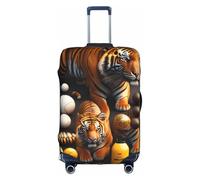 XZDCAL Housse de valise à deux tigres. La housse ne comprend pas la valise elle-même, blanc, S