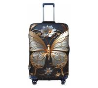 XZDCAL Housse de valise à motif papillons dorés et blancs. La housse ne comprend pas la valise elle-même, blanc, XL