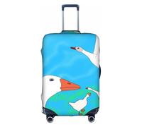 XZDCAL Housse de valise Happy White Goose - La housse ne comprend pas la valise elle-même, blanc, L