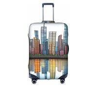 XZDCAL Housse de valise paysage urbain. La housse ne comprend pas la valise elle-même, blanc, M