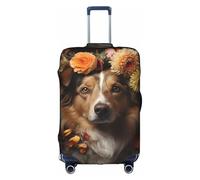 XZDCAL Housse de valise pour chien fille avec fleurs. La housse ne comprend pas la valise elle-même, blanc, XL