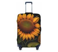 XZDCAL Housse de valise tournesols et papillons. La housse ne comprend pas la valise elle-même, blanc, L