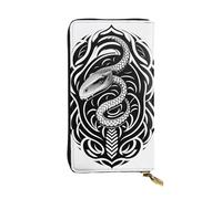 XZDCAL Il s'agit d'un portefeuille long en cuir serpent tendance pour filles et femmes avec plusieurs compartiments, noir, taille unique, Noir , Taille unique