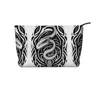 XZDCAL Il s'agit d'une trousse de maquillage serpent en velours côtelé avec une doublure robuste pour les voyages et un usage quotidien, noir, taille unique, Noir , Taille unique