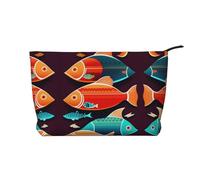 XZDCAL Il y a un autre poisson dans la trousse de maquillage en velours côtelé avec une doublure robuste pour les voyages et un usage quotidien, noir, taille unique, Noir , Taille unique