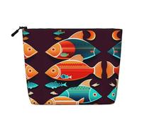 XZDCAL Il y a un autre poisson dans la trousse de maquillage monocouche aspect lin avec fermeture éclair pour vos besoins quotidiens ou de voyage, noir, taille unique, Noir , Taille unique