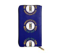 XZDCAL Kentucky State Flag Portefeuille tendance en cuir pour filles et femmes avec plusieurs compartiments, noir, taille unique, Noir , Taille unique